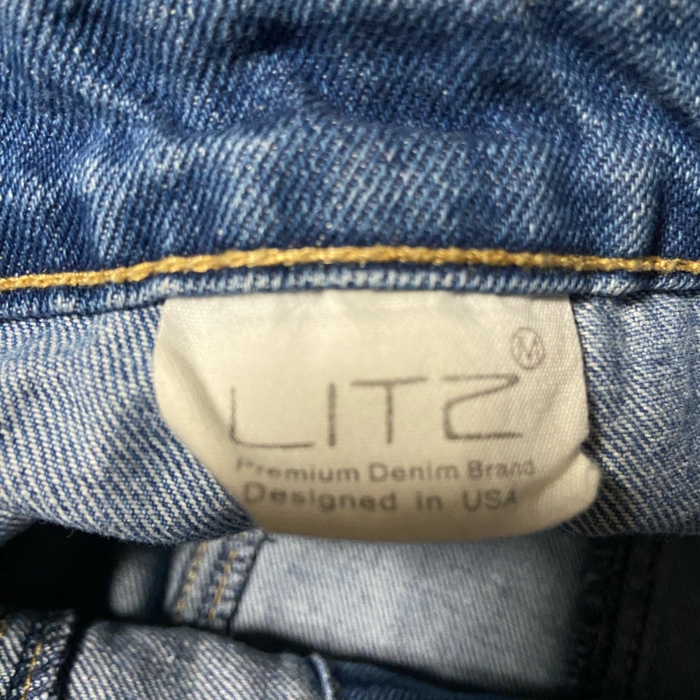 Litz Distressed Denim Mini Skirt size medium - Picture 5 of 8